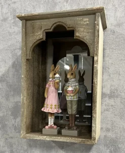 Decoratie konijn meisje met cupcake roze