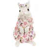 Decoratie konijn met bloemen 16*13*25