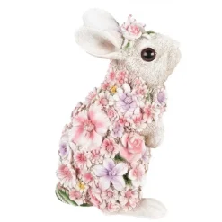 Decoratie konijn met bloemen 16*13*25