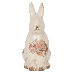 Decoratie konijn met rozen 13*10*22