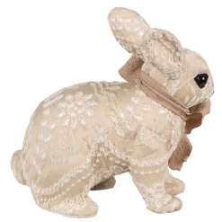 Decoratie konijn textiel beige 26*15*23