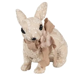 Decoratie konijn textiel beige 26*15*23