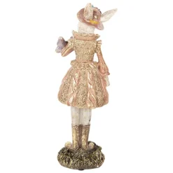 Decoratie konijn vrouw met hoedje