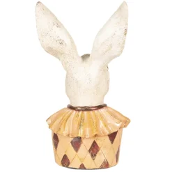 Decoratie konijnen hoofd oranje/roze