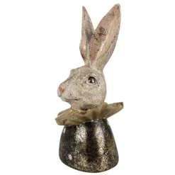 Decoratie konijnen hoofd zwart/goud