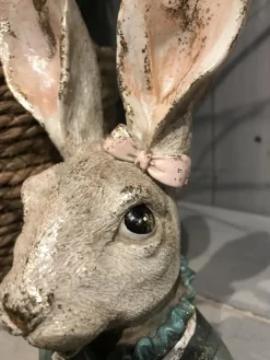 Decoratie konijnen hoofd groen