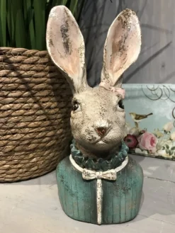 Decoratie konijnen hoofd groen