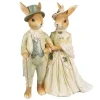 Decoratie konijnen man en vrouw groen