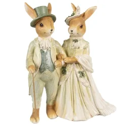 Decoratie konijnen man en vrouw groen