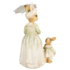 Decoratie konijnen moeder met paraplu en kleintjes