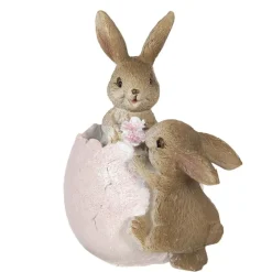 Decoratie konijntjes met roze ei