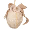 Decoratie paashanger ei textiel beige 11*17