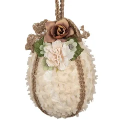 Decoratie Paashanger ei textiel beige 11*17