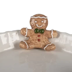 Decoratie schaal gingerbread man wit 23*7