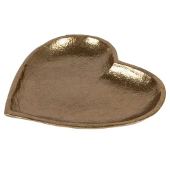 Decoratie schaal hart goudkleur 14*14*2