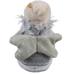 Decoratie stoffen engel grijs/blauw