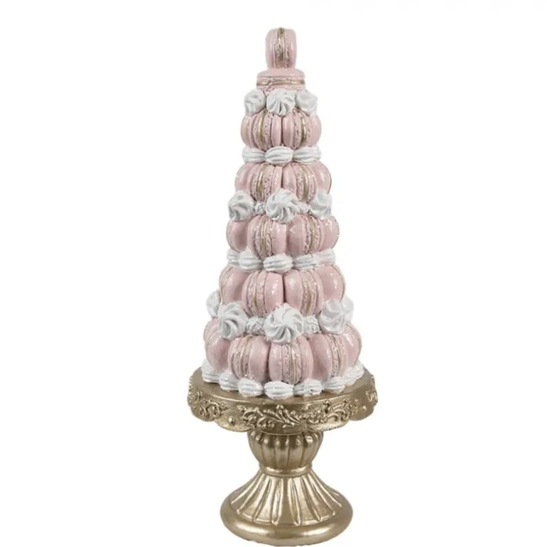 Decoratie taart macarons goud/roze 12*30