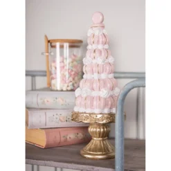 Decoratie taart macarons goud/roze 12*30