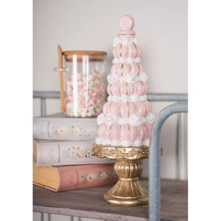 Decoratie taart macarons goud/roze 12*30