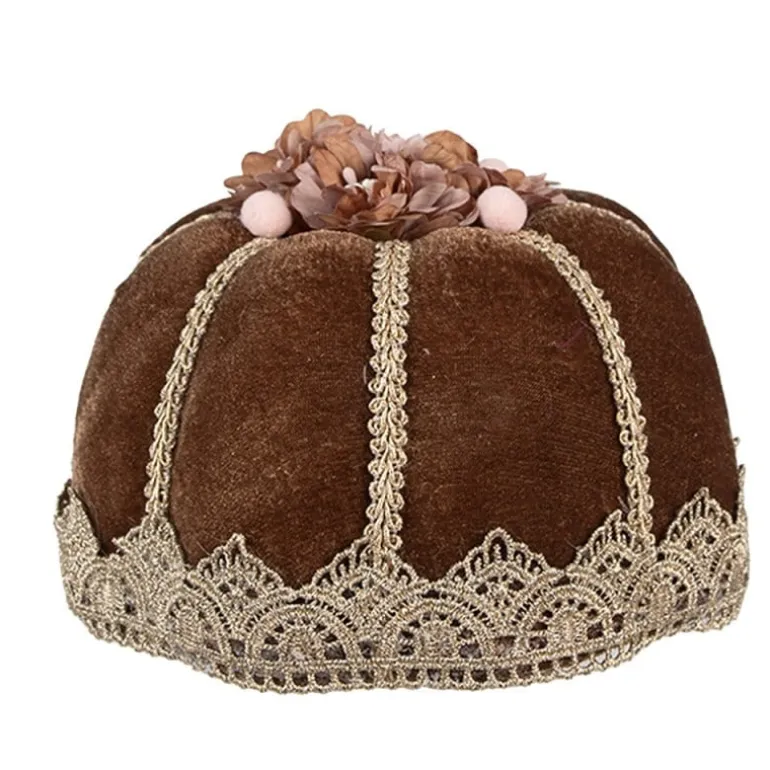 Decoratie taart textiel bruin 15*10