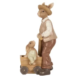 Decoratie vader konijn met kleintje 13*7*23