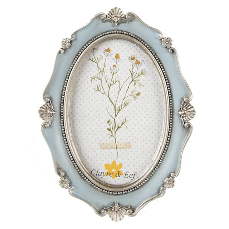 Decoratieve fotolijst blauw/zilver 10*15