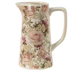 Decoratieve schenkkan rozenprint (L)