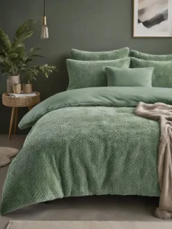 Dekbedovertrek Fur Teddy groen 140*200/220