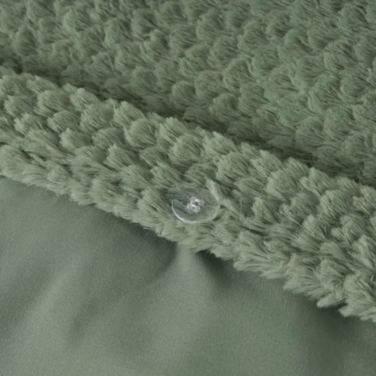 Dekbedovertrek Fur Teddy groen 200*200/220