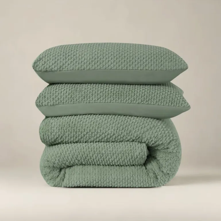 Dekbedovertrek Fur Teddy groen 200*200/220