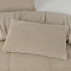 Dekbedovertrek Teddy Check taupe 240*200/220