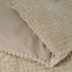 Dekbedovertrek Teddy Check taupe 240*200/220