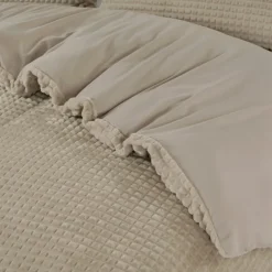 Dekbedovertrek Teddy Check taupe 240*200/220