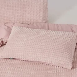 Dekbedovertrek Teddy Check roze 200*200/220