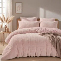 Dekbedovertrek Teddy Check roze 240*200/220