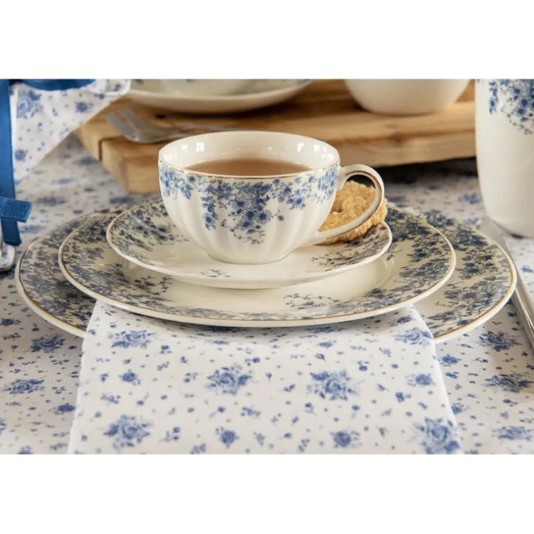 Dinerbord blauwe bloemetjes 26*2