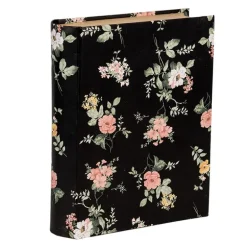 Doos in boekvorm bloemetjes zwart 17*14