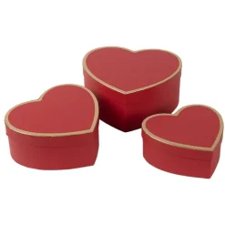 Dozenset (3) hartvorm rood
