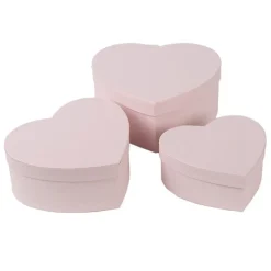 Dozenset (3) hartvorm roze