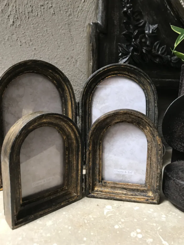 Duo fotolijst 2x 6*9 zwart/goud