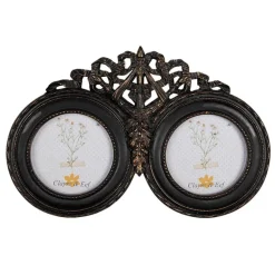 Duo fotolijst zwart met ornament 7*7 (2)