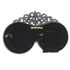 Duo fotolijst zwart met ornament 7*7 (2)