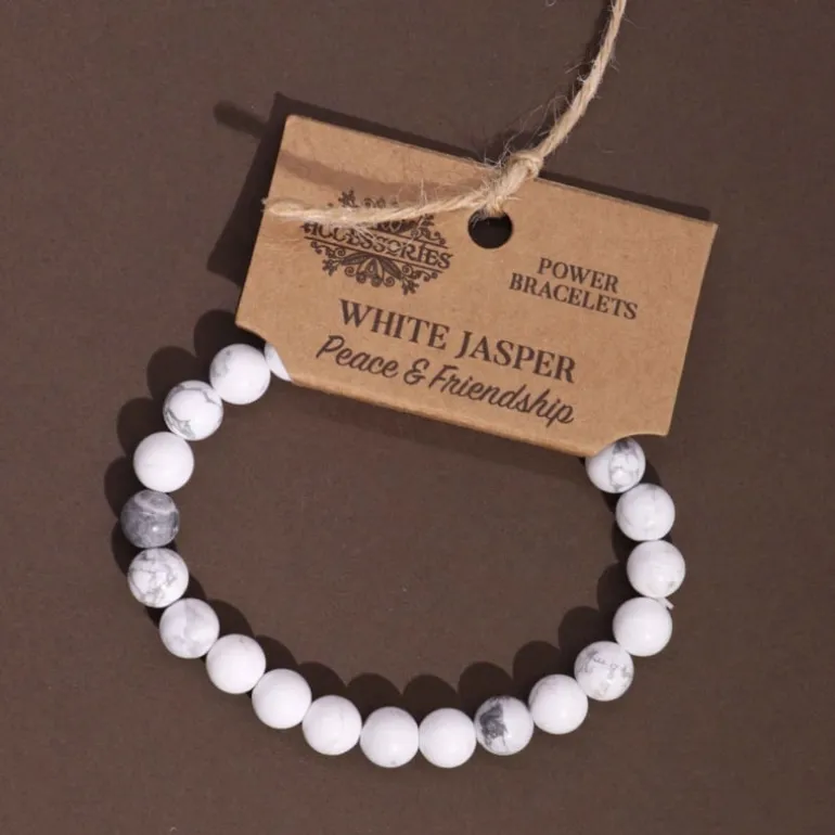 Edelsteen armband Witte Jaspis