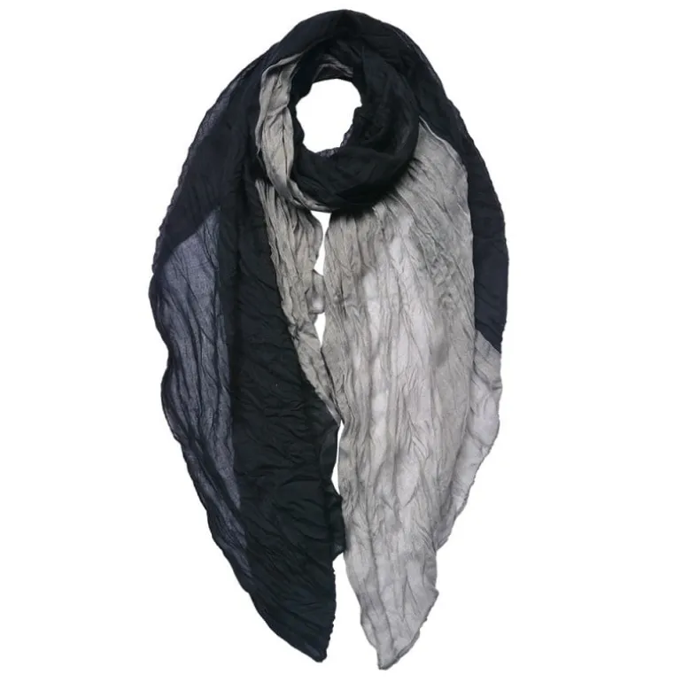 Effen dames sjaal zwart grijs