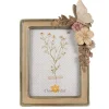 Fotolijst bloemen en vlinder taupe/groen 13*18