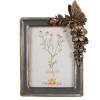 Fotolijst bloemen vlinder blauw/goud 10*15