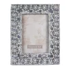 Fotolijst bloemetjes grijs/wit 10*15