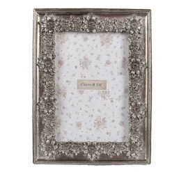 Fotolijst met bloemen oudzilverkleur 10*15