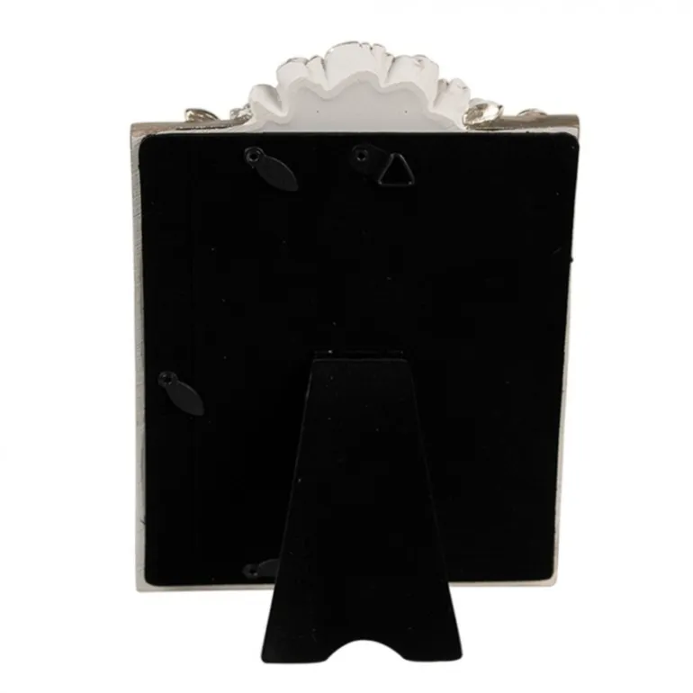 Fotolijst met roosjes wit/zilverkleur 10*15