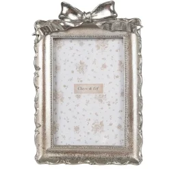 Fotolijst met strik matzilver 10*15